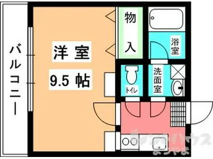 ベルメゾンスエヒロ(1K/2階)の間取り写真