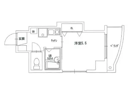 ウエルス東駒形(1K/9階)の間取り写真