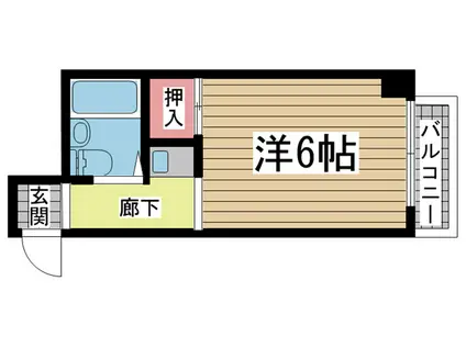 春日野道ロイヤルハイツ(1K/4階)の間取り写真