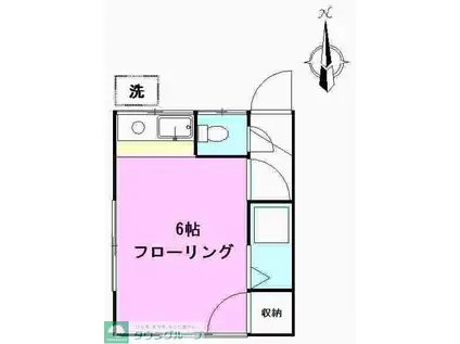 ハイムYU(ワンルーム/2階)の間取り写真