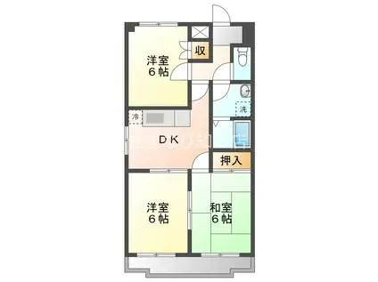 サンチェリーキタムラ(3DK/3階)の間取り写真