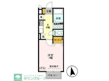 セピアコートE(1K/2階)の間取り写真