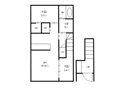 MAISON HINATA(2LDK/2階)の間取り写真