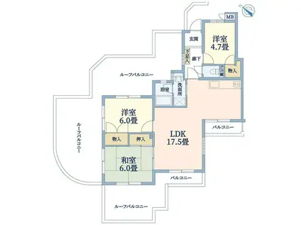 ライオンズマンション須磨離宮第2(3LDK/3階)の間取り写真