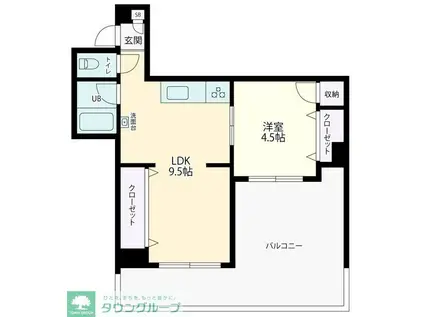 スペースファイブ(1LDK/5階)の間取り写真