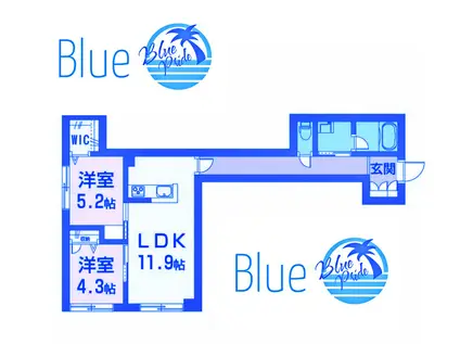 シャンテユーI(2LDK/2階)の間取り写真