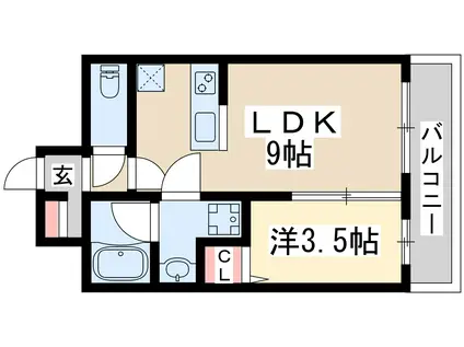 エル・セレーノ新大阪北(1LDK/7階)の間取り写真