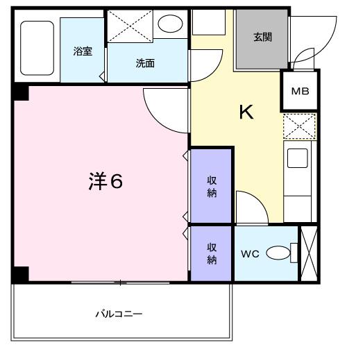 エクセランI(1K/1階)の間取り写真