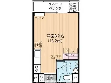 ケイコー樋川マンション(ワンルーム/2階)の間取り写真