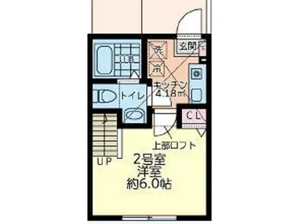 シティハイツ立場(1K/2階)の間取り写真