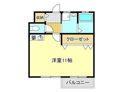 ジュネス7(ワンルーム/2階)の間取り写真