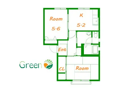  ディアス湘南(2K/1階)の間取り写真