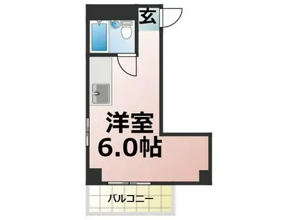 ハイツ裕(ワンルーム/3階)の間取り写真