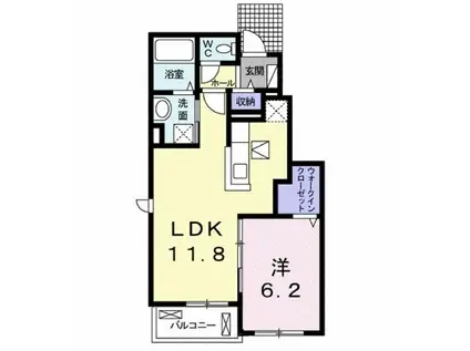 グットネス -善宝池-(1LDK/1階)の間取り写真