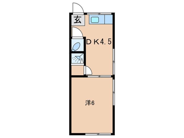 さかえ荘(1DK/2階)の間取り写真