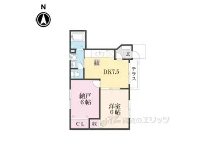 ベルアラモ(2DK/1階)の間取り写真