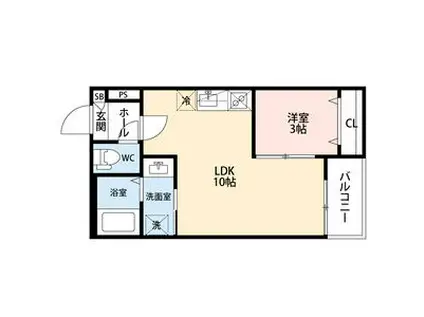 GRANDBLUENAGASUKA I(1LDK/3階)の間取り写真