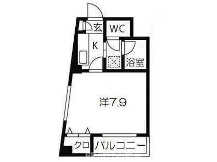 エルパラッツォ日本橋(1K/2階)の間取り写真