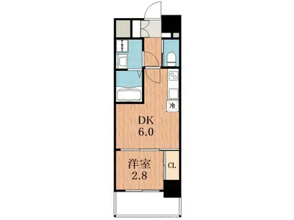 ファーストフィオーレ天王寺(1DK/9階)の間取り写真