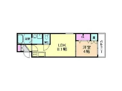 エフアセシアアイレ(1LDK/1階)の間取り写真