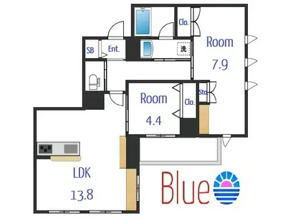 CANAROS横浜(2LDK/7階)の間取り写真