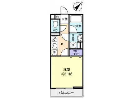 ガレット西船(1K/2階)の間取り写真