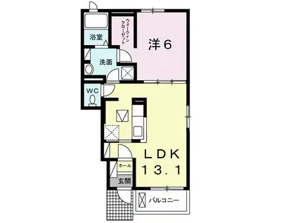 ブランド ラクーンA(1LDK/1階)の間取り写真