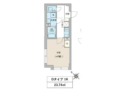 クリオ洗足(1K/2階)の間取り写真