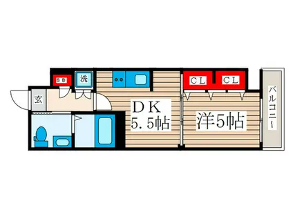 ヴィクトワールII(1DK/1階)の間取り写真