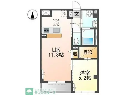 レオンII(1LDK/2階)の間取り写真