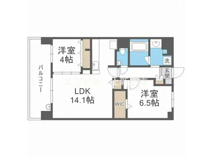 ポラリス松ヶ枝(2LDK/7階)の間取り写真