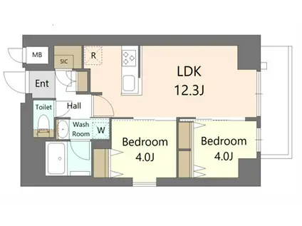 S-RESIDENCE王子ENABLE(2LDK/3階)の間取り写真