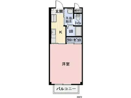 アコールパレットC(1K/1階)の間取り写真