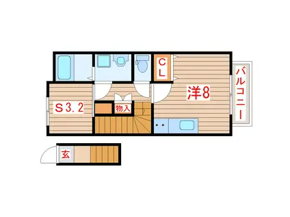 WELL-ONE宮千代(ワンルーム/2階)の間取り写真