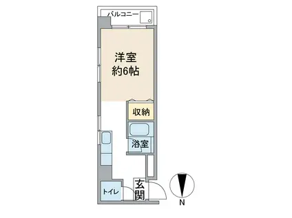 コーポ内山(ワンルーム/2階)の間取り写真