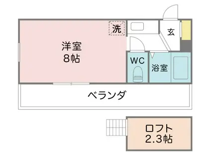 カーサ・エスペシア(ワンルーム/2階)の間取り写真