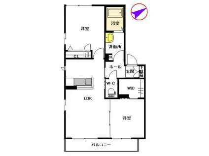 シャーメゾン・ヴィブレ2番館B(2LDK/2階)の間取り写真