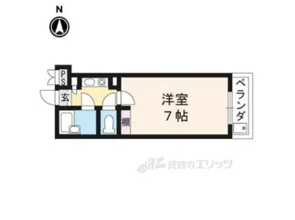 くらまだ荘(1K/3階)の間取り写真