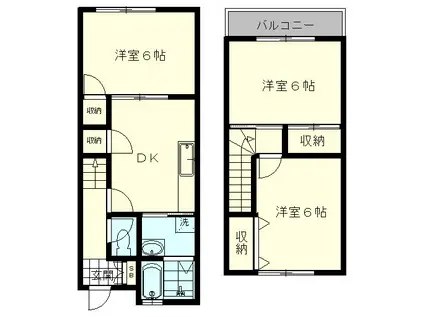 ユニバーハイツ(3DK/1階)の間取り写真