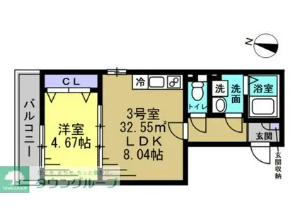 メゾン・ド・PLUM蘇我(1LDK/1階)の間取り写真