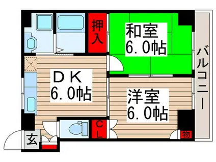 第3泉ビル(2DK/6階)の間取り写真