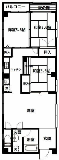ハイ清澄(3LDK/8階)の間取り写真