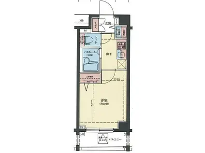 ロアール西品川(1K/3階)の間取り写真