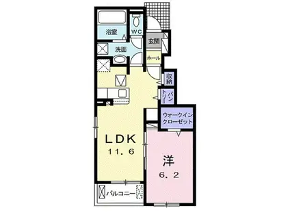 フェリシテ(1LDK/1階)の間取り写真