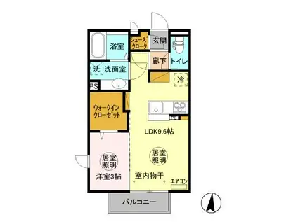 グランマーレMITO I(1LDK/2階)の間取り写真