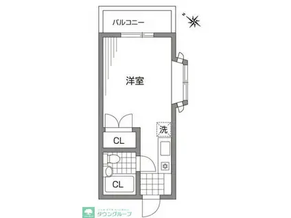 クレセントハイム(ワンルーム/1階)の間取り写真