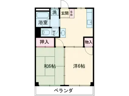 マウンテン秋川ハイツ(2DK/2階)の間取り写真