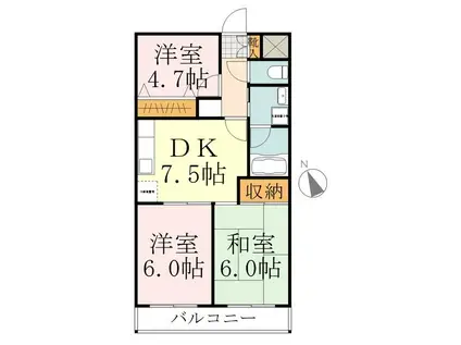 シャンボール武蔵野(3DK/3階)の間取り写真