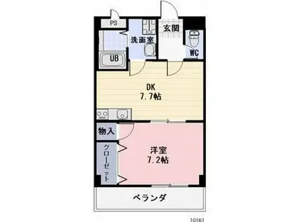 LIMPIAちとせ(1DK/1階)の間取り写真