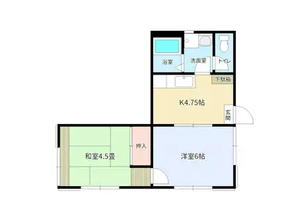 アズーリ雅(2K/1階)の間取り写真